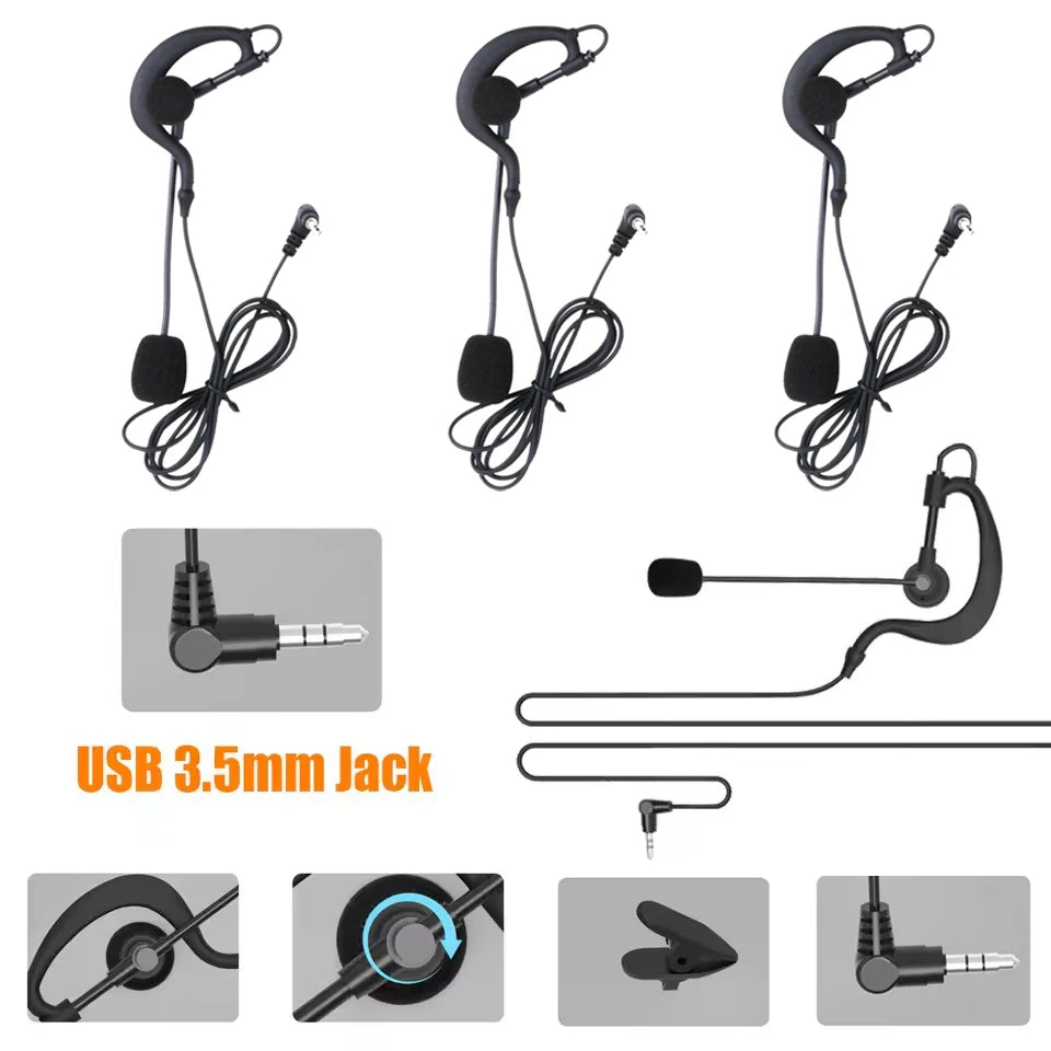 EJEAS Referee Intercom Headset 3.5mm Full Duplex In-Ear Earphone Intercom Headset Qst