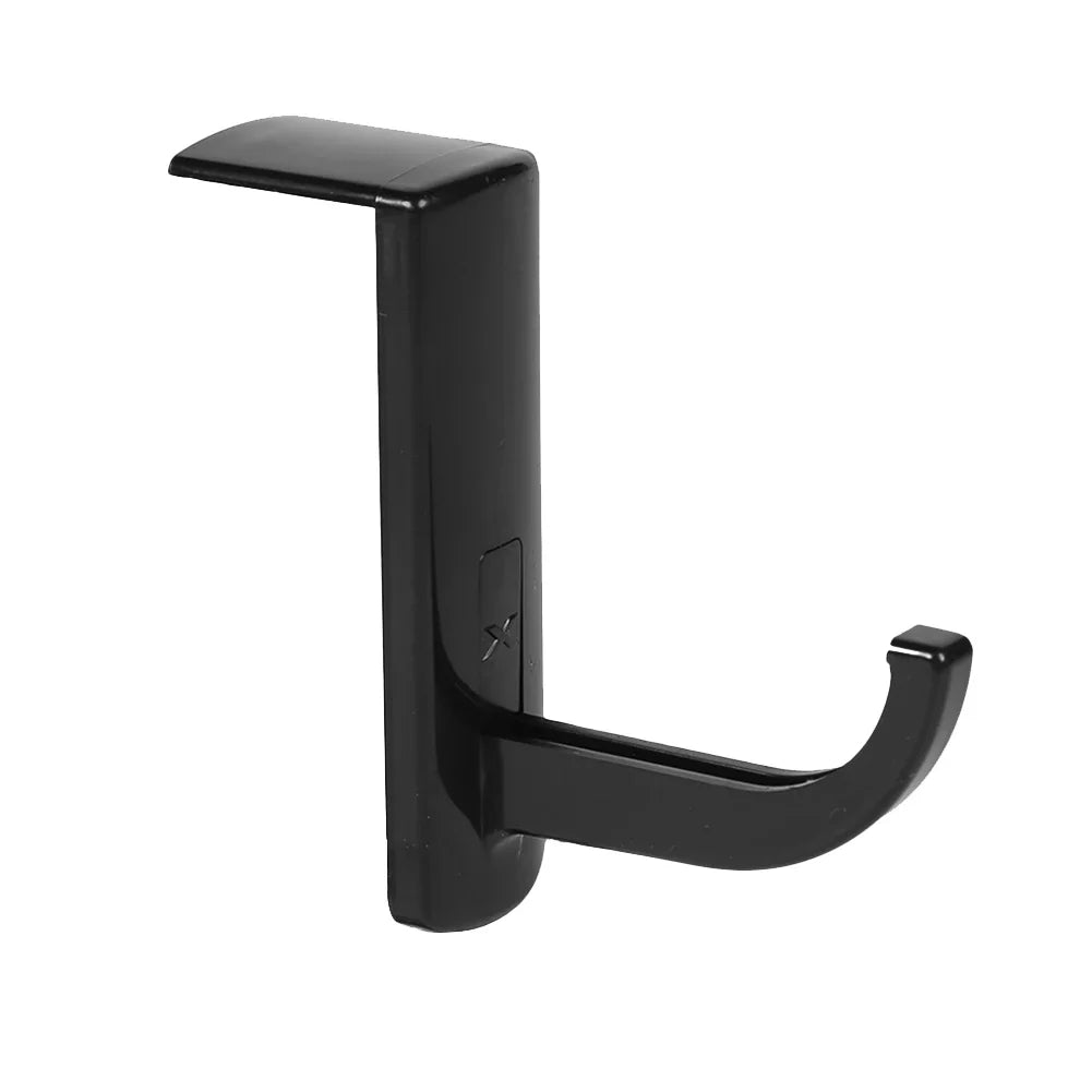 Stick-On Monitor Headphone Hanger & Earphone Stand Headphone Hanger Stand Qme black