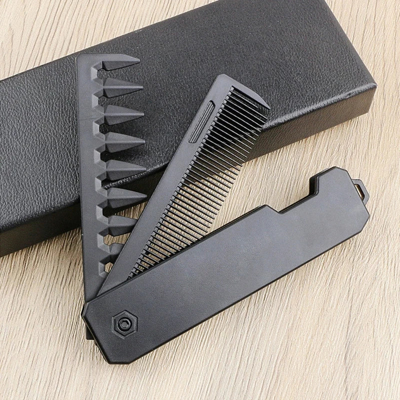 2-in-1 Folding Pocket Comb – Wide & Fine Tooth Hair & Beard Folding Hair Comb Qst
