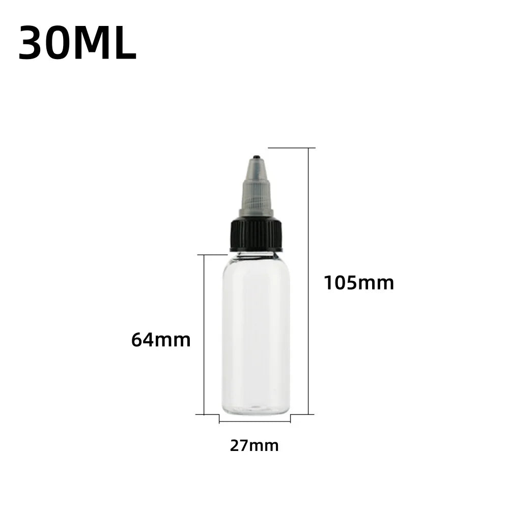Clear Recyclable Ink Pigment Bottles – 30ml 60ml 100ml 120ml Ink Pigment Bottles Qme 30ML 10PCS