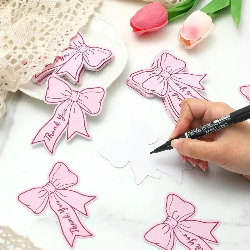 50-Pack Bow Mini Thank You Cards – DIY Party Gift Cards Mini Thank You Cards Qme