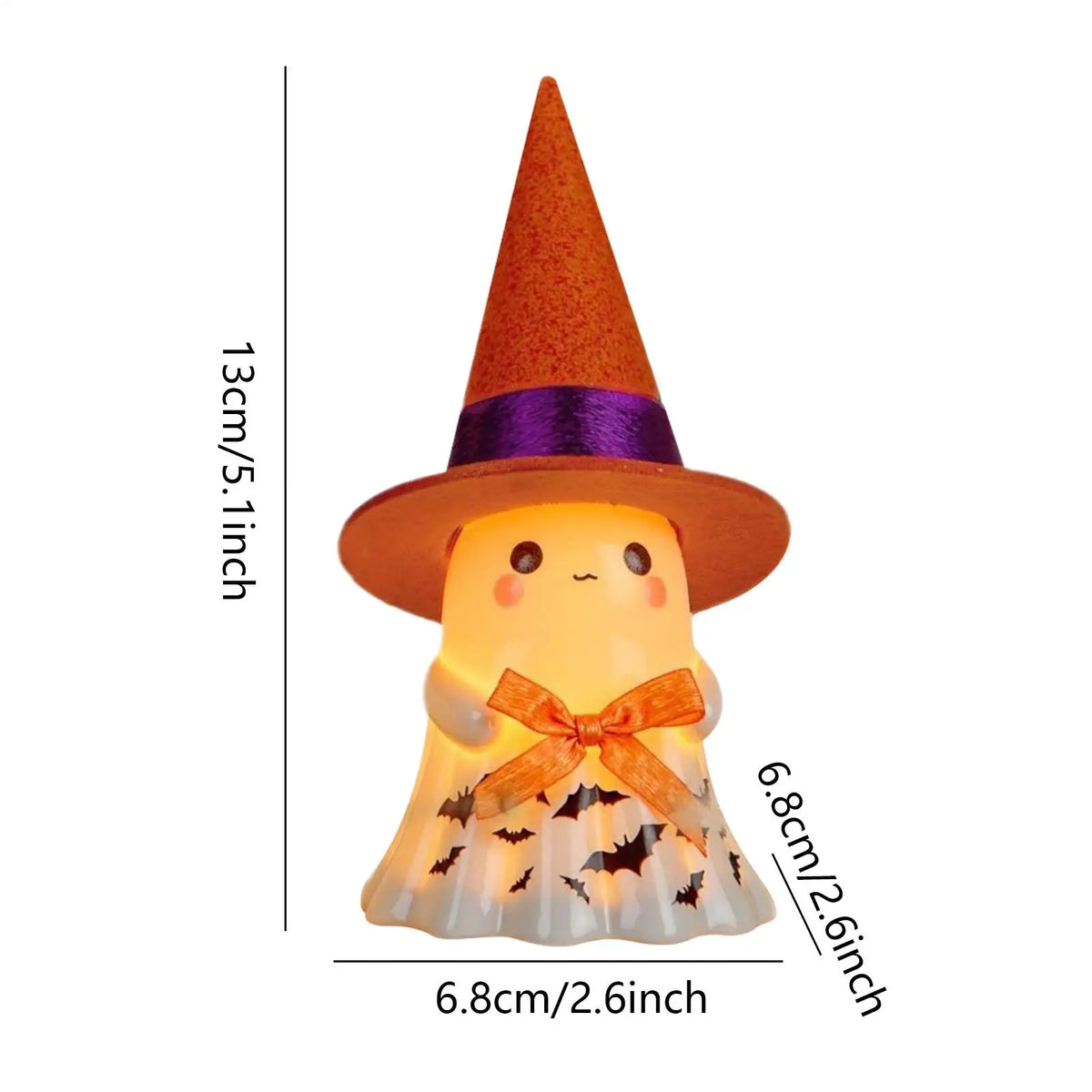 LED Light-Up Ghost Halloween Resin Decoration | Spooky Statue Halloween LED Statue Qme