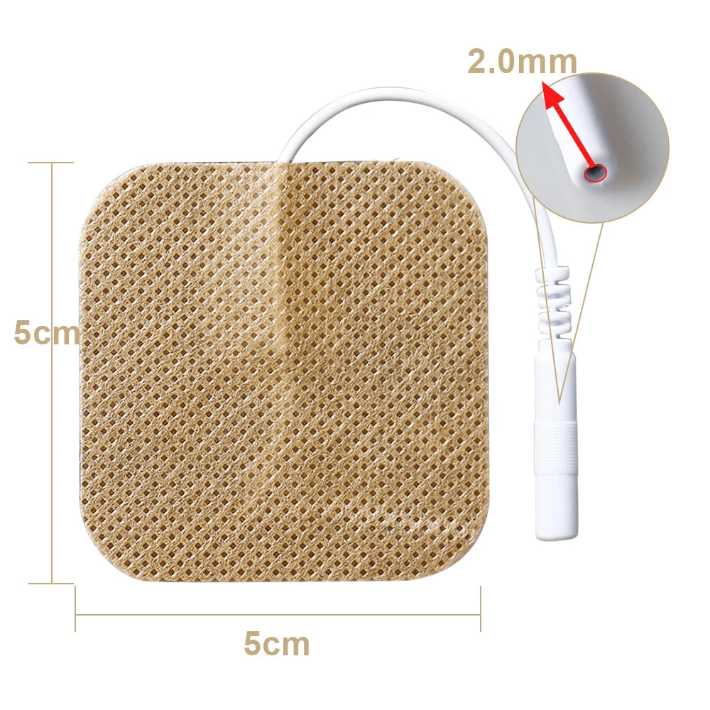 TENS Electrode Pads Reusable 5x5cm – EMS Muscle Stimulator Gel Electrode Pads Qst