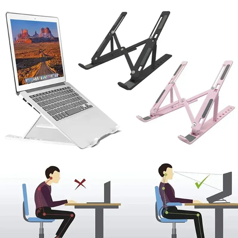 Portable Adjustable Laptop Stand – Foldable Ergonomic Riser Laptop Stand Qme