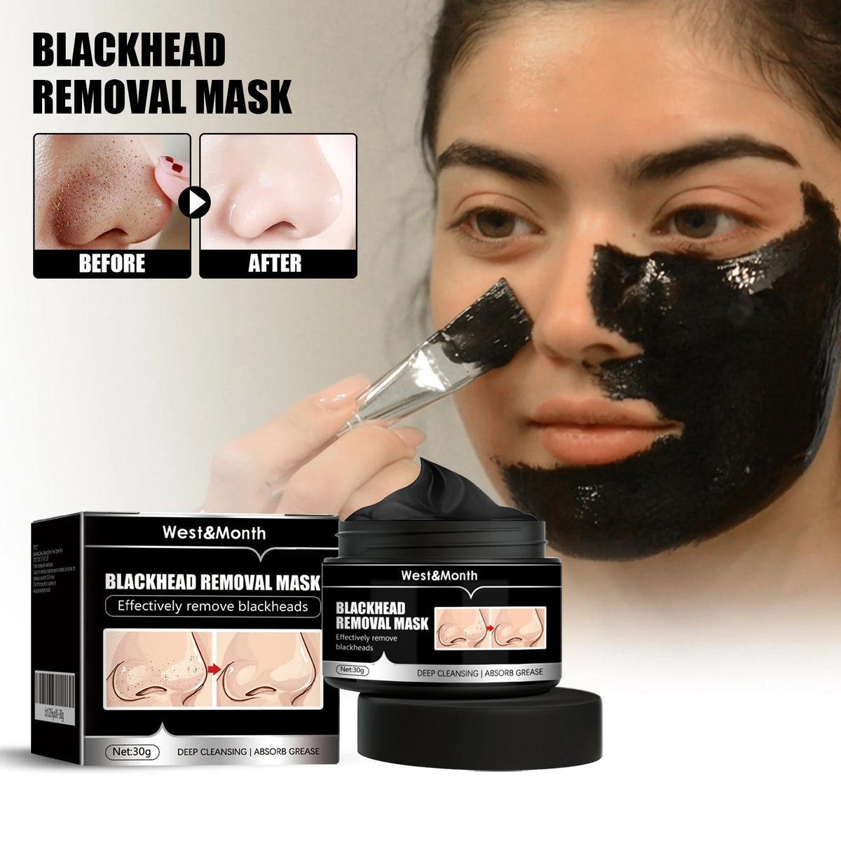 Activated Carbon Peel-Off Blackhead Mask – All Skin Types Peel-Off Face Mask Qst