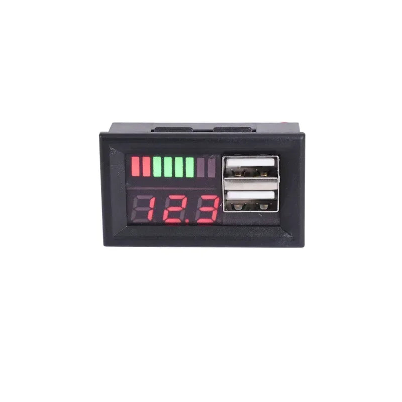 USB Car Voltmeter Panel 12V-24V | 5V 2.4A Lithium Battery Indicator Car Voltmeter Panel Qme blue 24v Lead acid