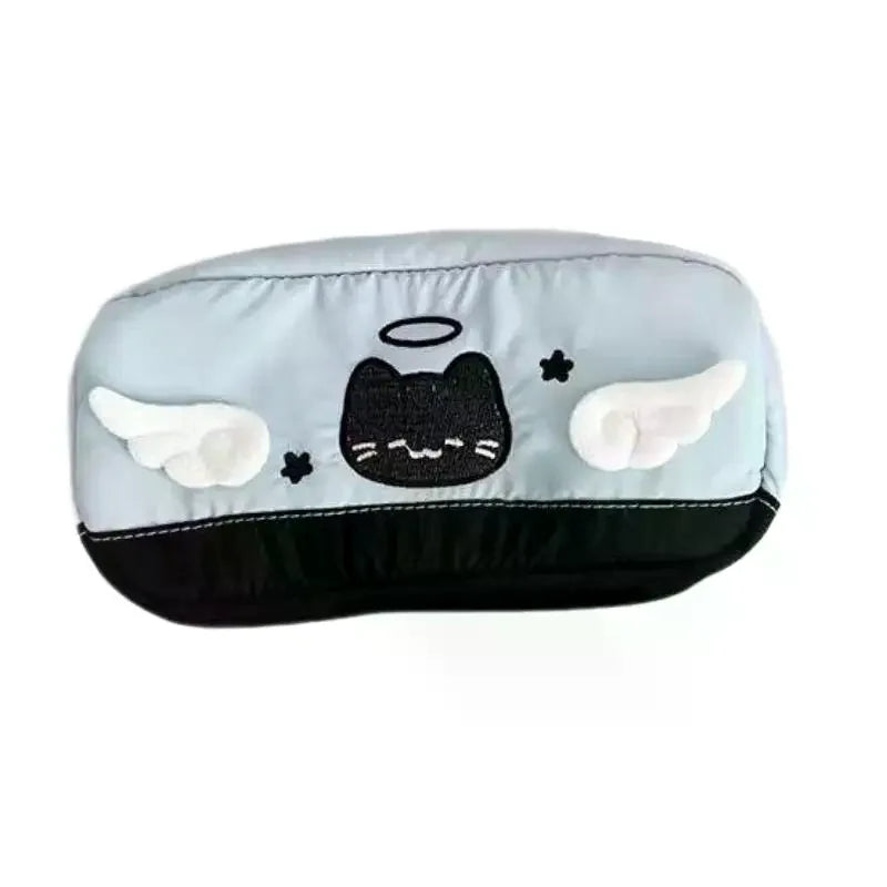 Cute Angel Cat Pencil Case – Student Stationery Storage Bag Pencil Case Qme