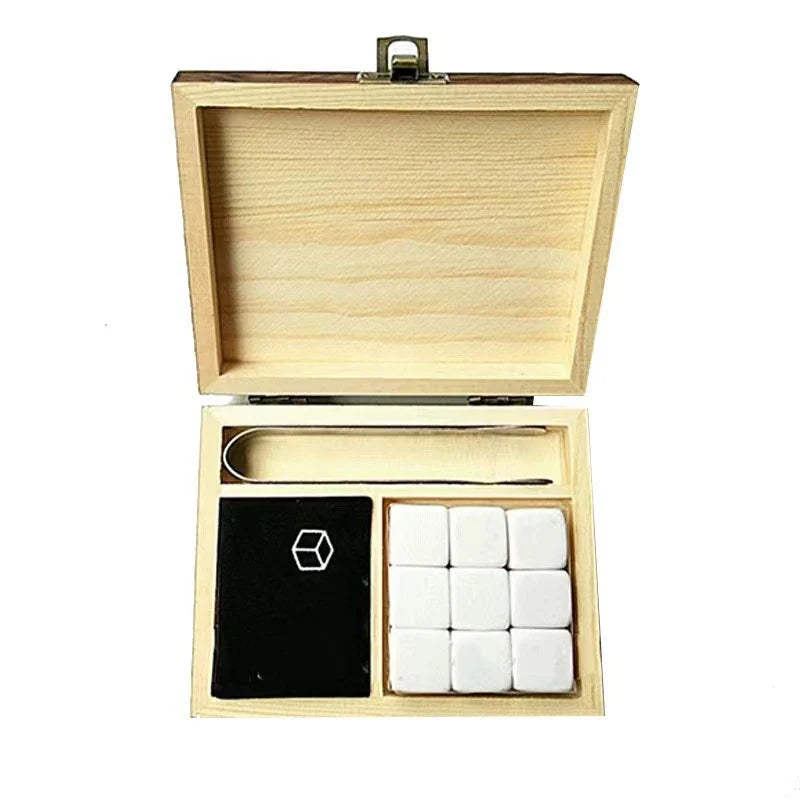Reusable Whisky Ice Stones – Natural Stone Cooling Cubes Set Whisky Cooling Stones Qme White