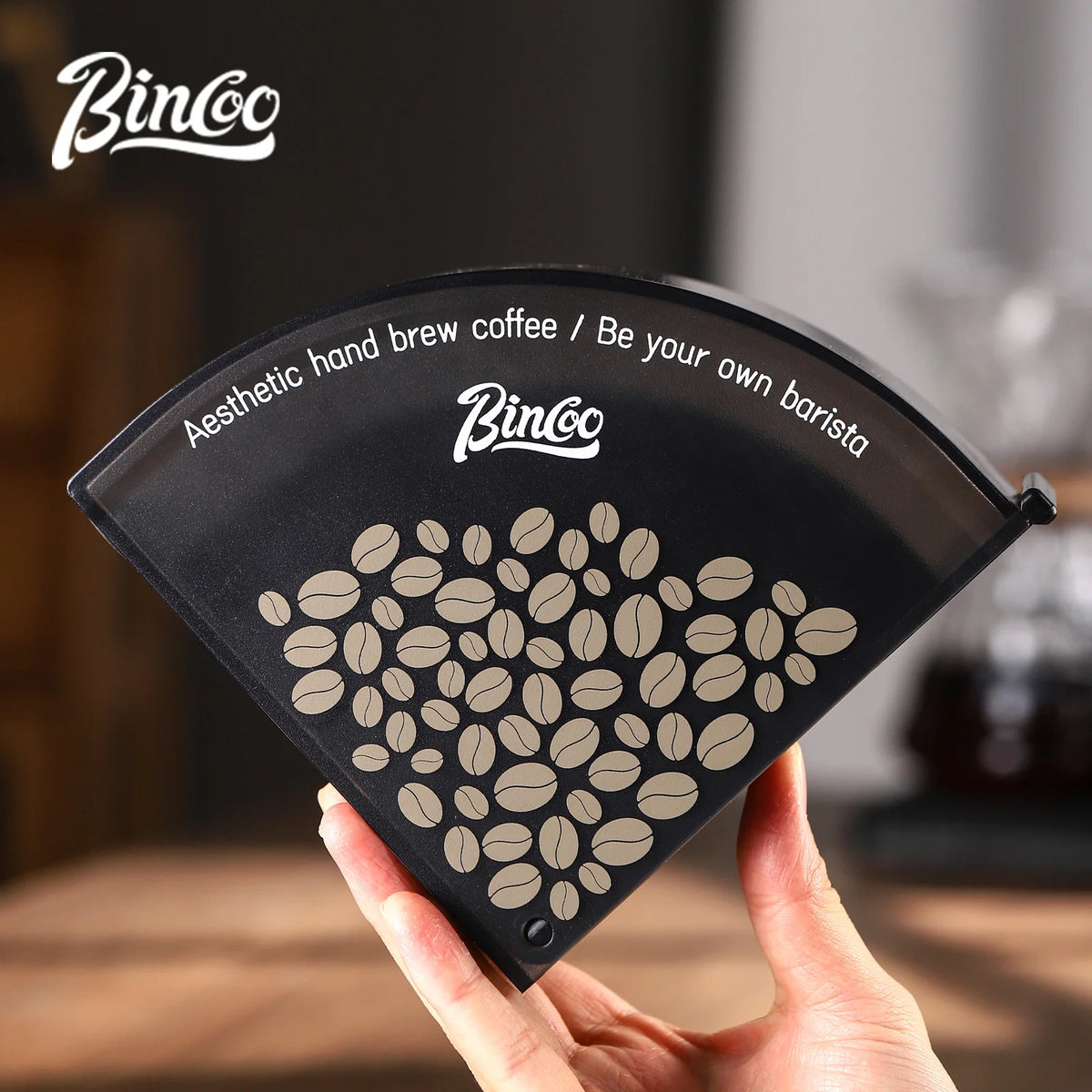 Bincoo Fan-Shaped Coffee Filter Paper Storage Box – Dustproof Coffee Filter Storage Box Qst