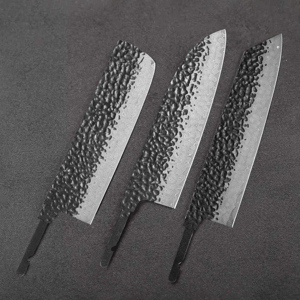 TURWHO Damascus VG10 Blank Blade Set – DIY Kitchen Knives Knife Blank Set Qst