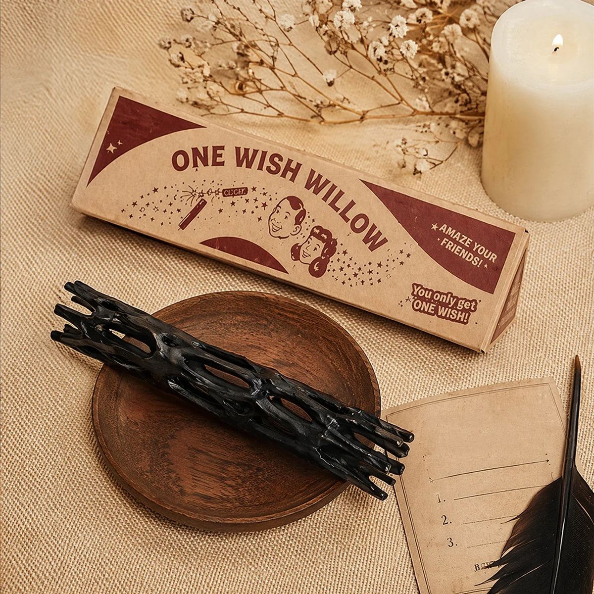 3D Printed Willow Wishing Stick Box – Breakable Lucky Charm Novelty Figurine Qme