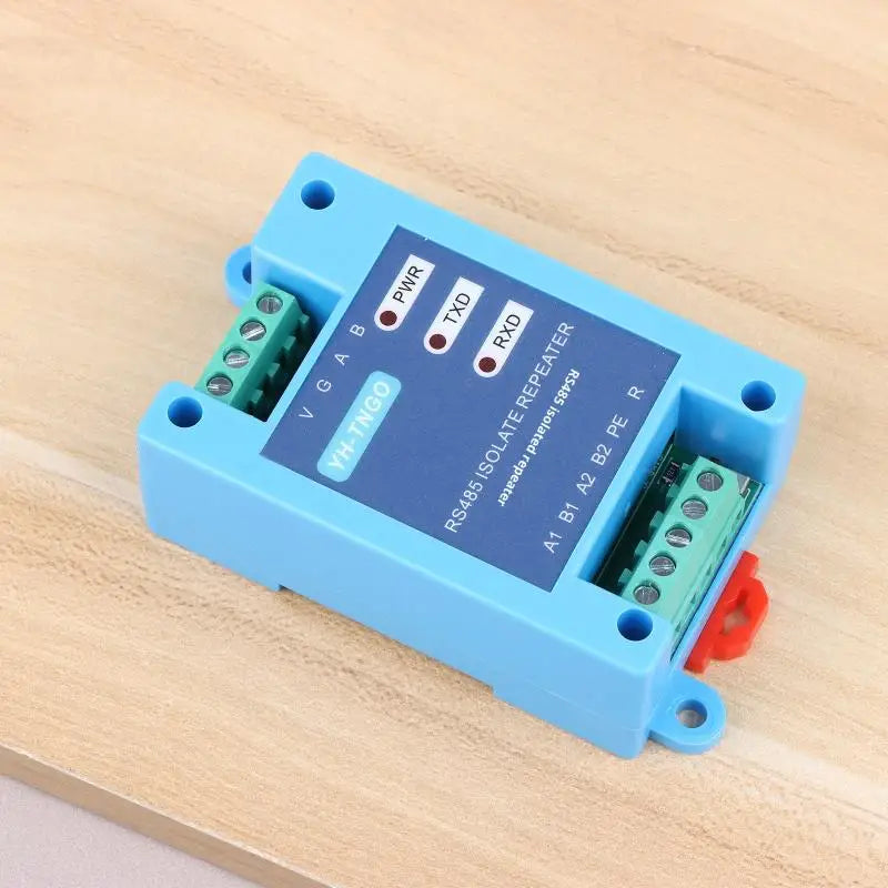 2-Channel RS485 Isolation Repeater Hub 12–36V Anti-Interference RS485 Repeater Hub Qme