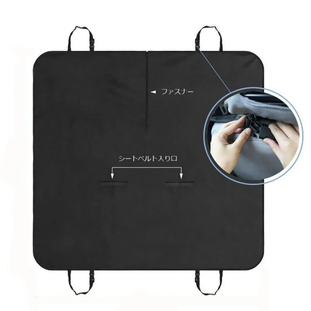 Foldable Pet Car Seat Mat – Adjustable, All-Season | Qme Pet Car Seat Mat Qme Black