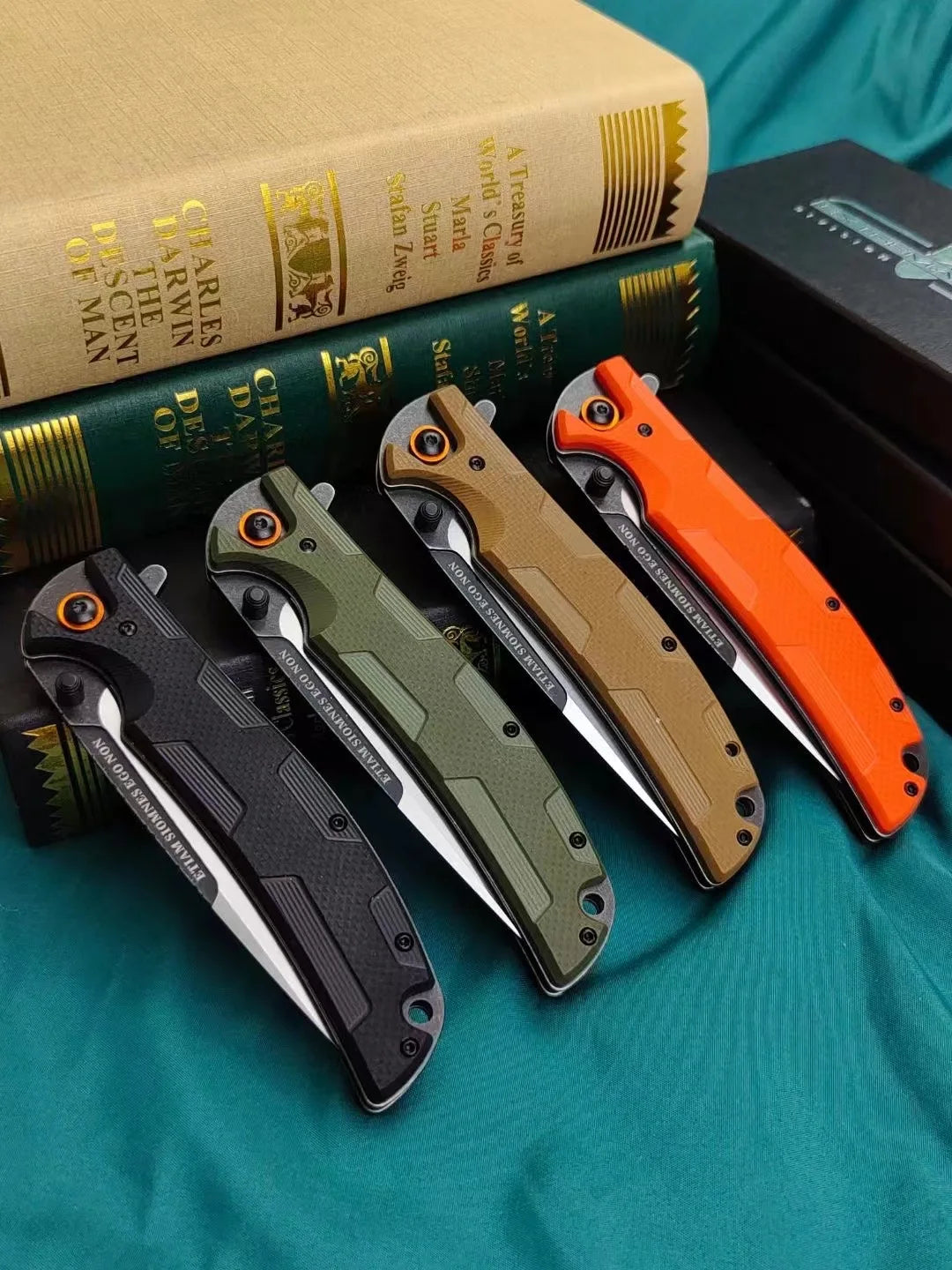 Bulldozer Folding Knife – D2 Steel Portable Pocket Knife EDC Folding Pocket Knife Qst