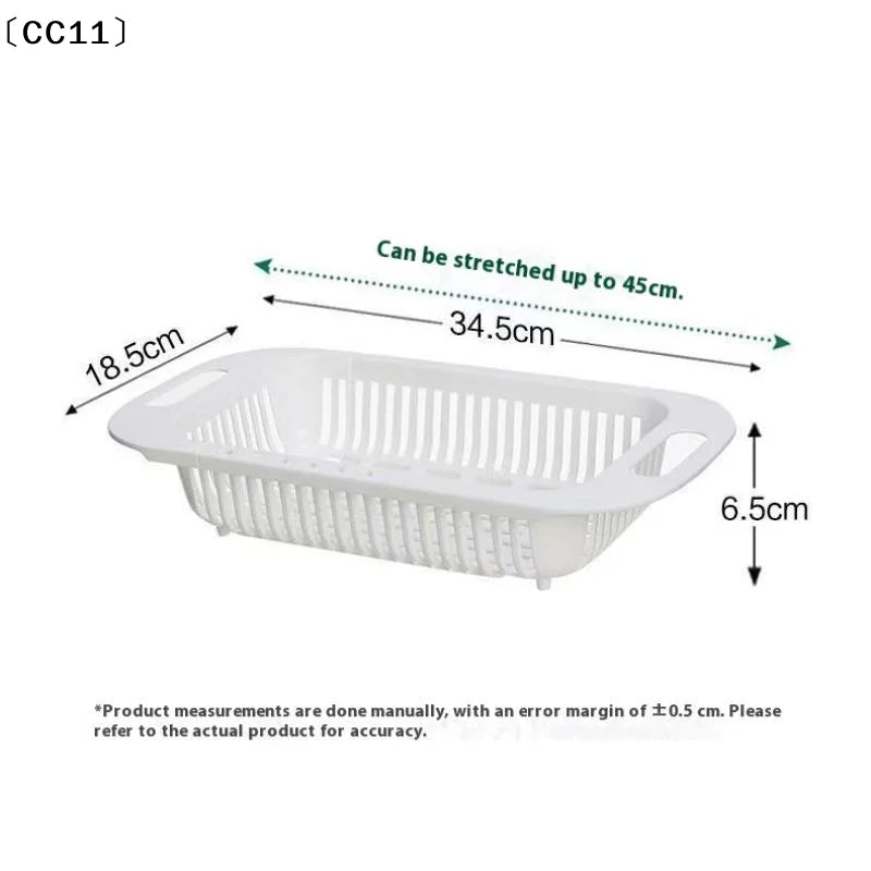 Retractable Sink Drain Rack – Dish, Chopstick & Veggie Basket Sink Drain Rack Qme