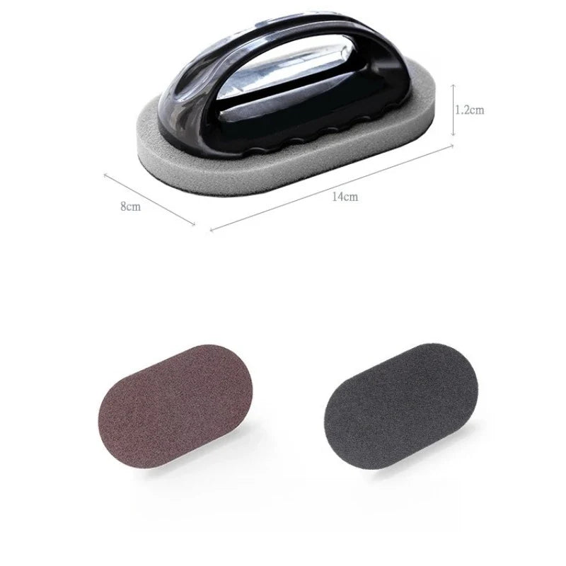 Emery Sponge Scrubber with Handle – Pot & Bowl Cleaner Kitchen Scrubber Sponge Qme