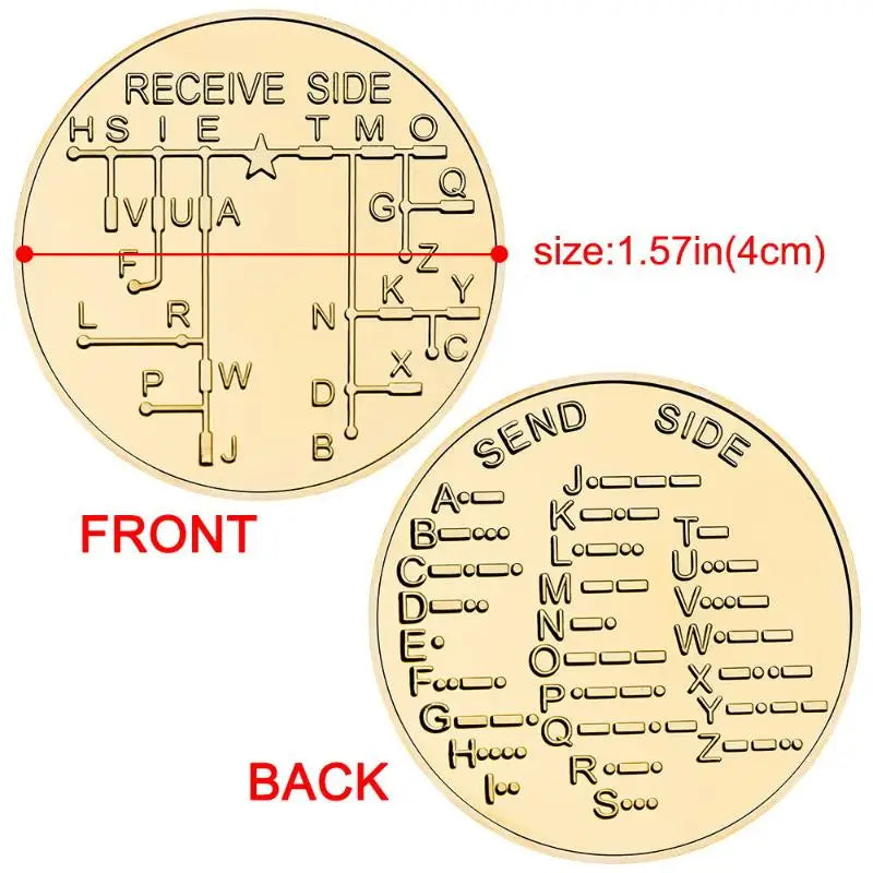 Morse Code Training Coin – Commemorative Badge for Radio Fans Morse Code Training Coin Qme