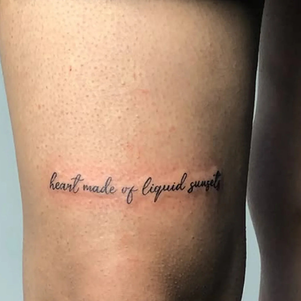 Liquid Sunsets Heart Temporary Tattoo Sticker – Waterproof Temporary Tattoo Sticker Qme