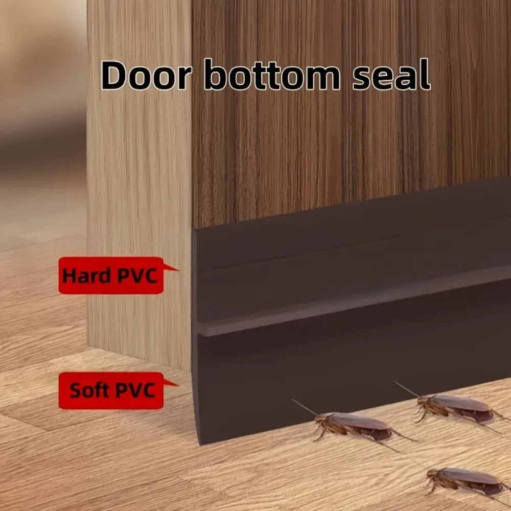PVC Door Bottom Seal Strip Self-Adhesive Draft & Sound Guard Door Seal Strip Qme