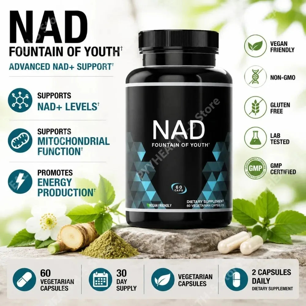 NAD+ Capsules with Niacin & Copper – Vegan, 60 Count Dietary Supplement Qst