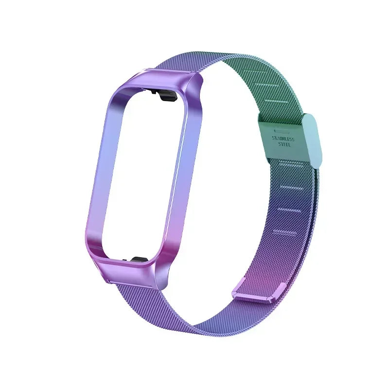 Xiaomi Mi Band 8 Active Stainless Steel Metal Strap | 14 Colors Smart Band Strap Qme Muticolor for Redmi Band 2