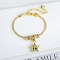 Adjustable Cubic Zirconia Heart Snake Chain Bracelet for Women Fashion Bracelet Qme 8