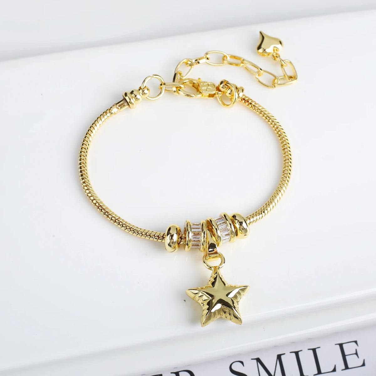 Adjustable Cubic Zirconia Heart Snake Chain Bracelet for Women Fashion Bracelet Qme 8