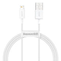 Baseus USB Lightning Cable – Fast Charger for iPhone & iPad USB Charging Cable Qst White 1m