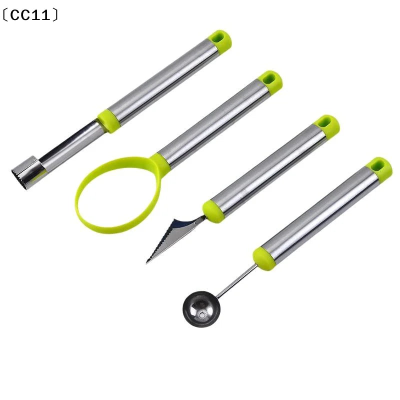 Stainless Steel Melon Baller, Fruit Pitter & Corer Tool Set Fruit Prep Tool Set Qme
