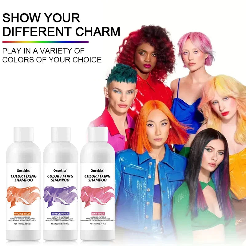 Semi-Permanent Hair Coloring Shampoo | Color, Shine & Nourish Hair Dye Shampoo Qme
