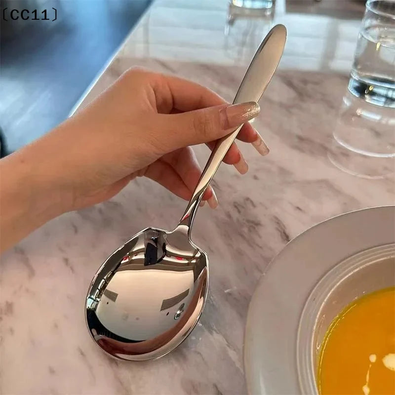 Large Stainless Steel Rice Spoon – Ergonomic Serving Spoon Serving Spoon Qme