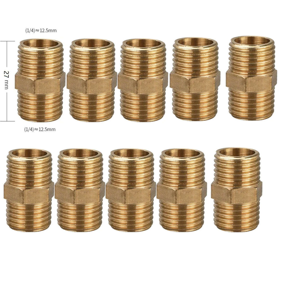 Brass Hex Nipple Pipe Fitting Adapter 1" BSP Male to Male Pipe Fitting Adapter Qme