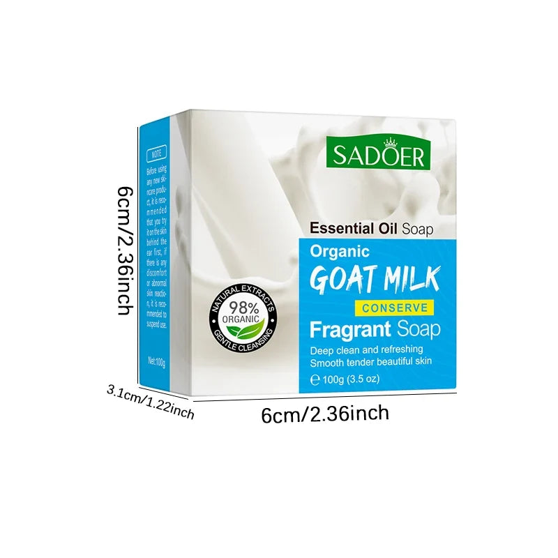 Goat Milk Essence Oil Soap – Deep Cleansing & Moisturizing Moisturizing Bar Soap Qme