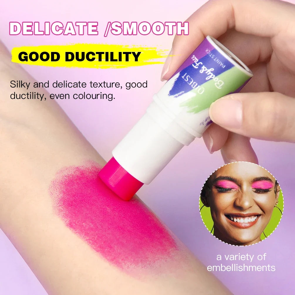 QIBEST Blendable Body Paint Stick – Colorful Eye & Face Makeup Body Paint Makeup Stick Qme