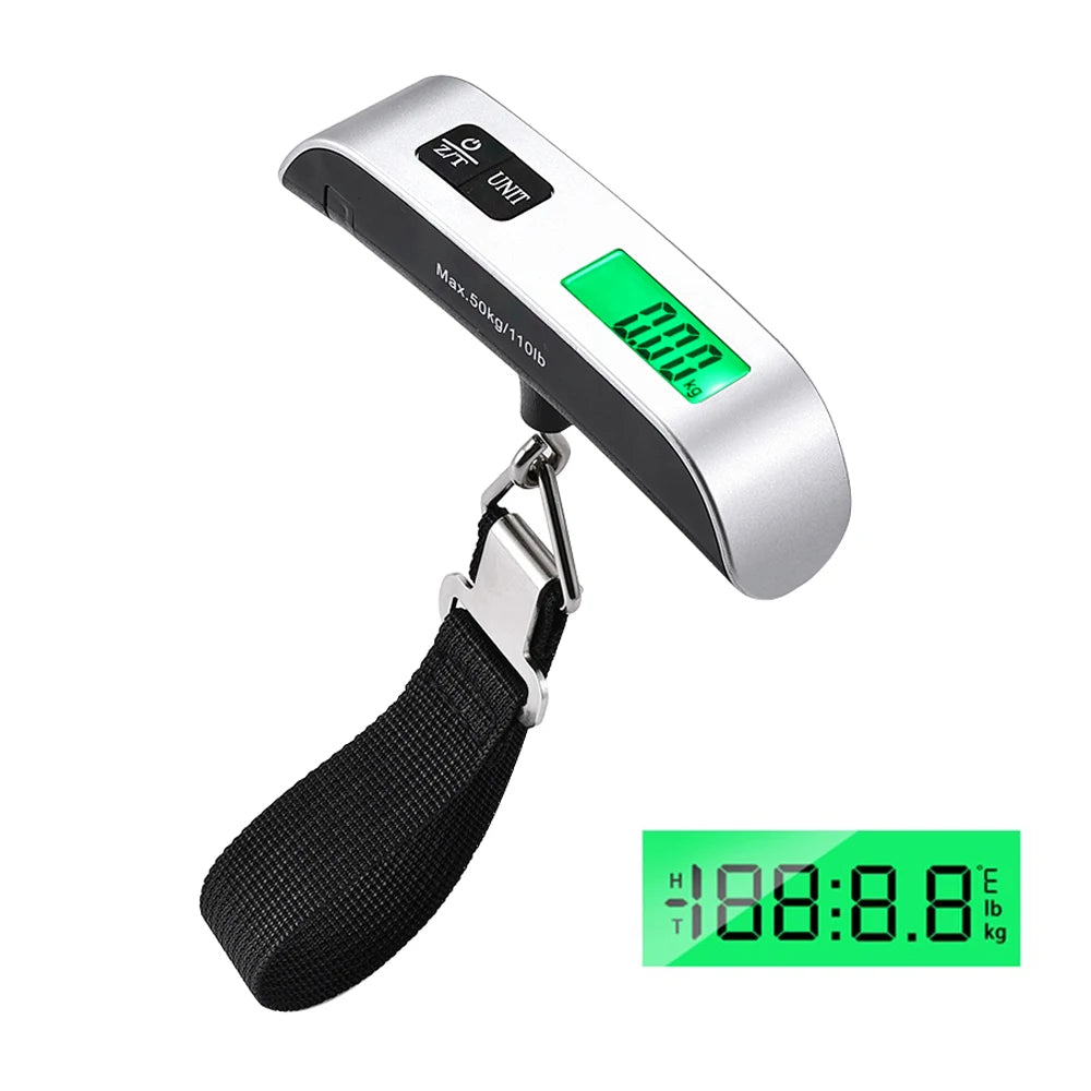 Portable Digital Luggage Scale 110lb/50kg – LCD Hanging Scale Digital Luggage Scale Qst