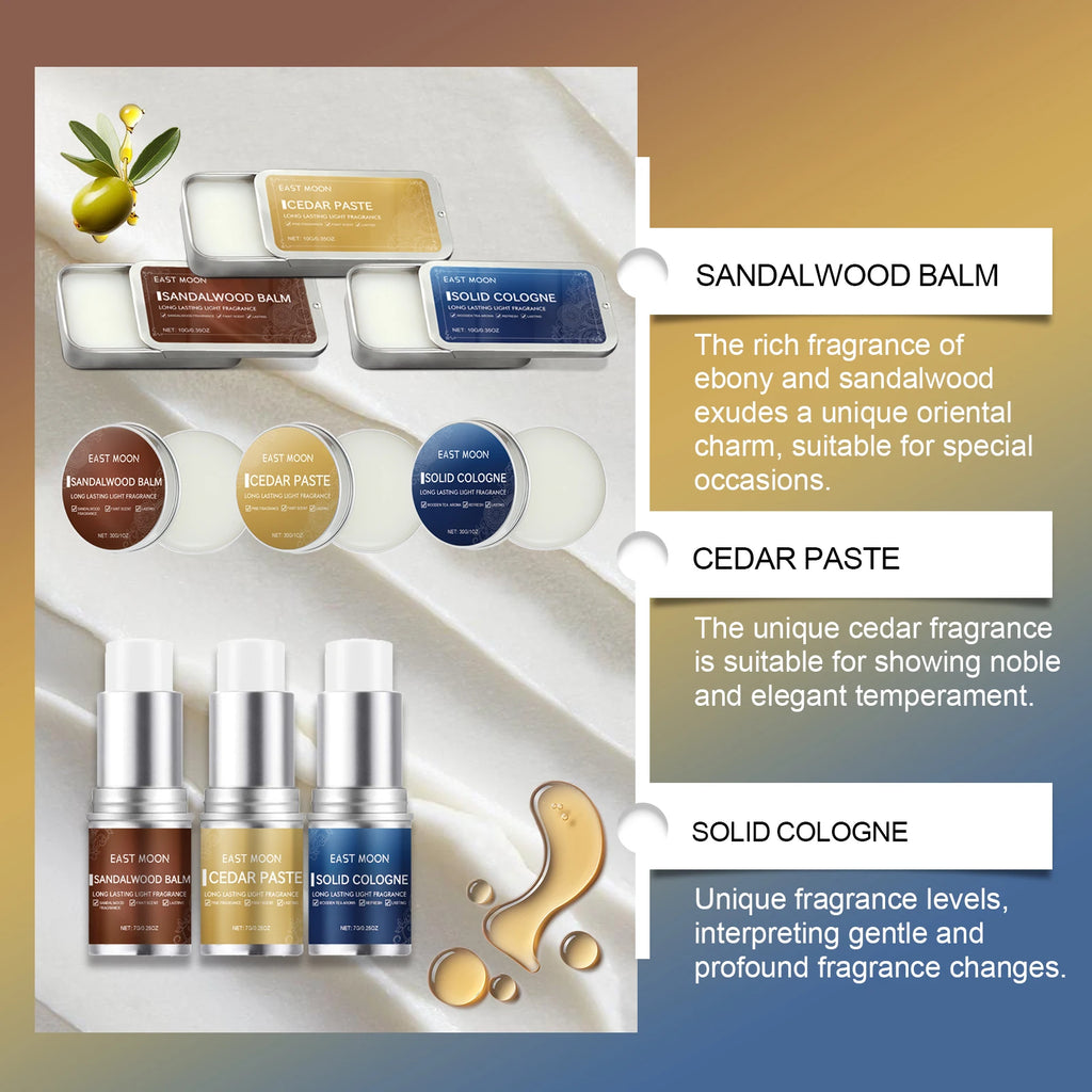 Men's Sandalwood Solid Fragrance Balm – Portable Long-Lasting Scent Solid Fragrance Balm Qst