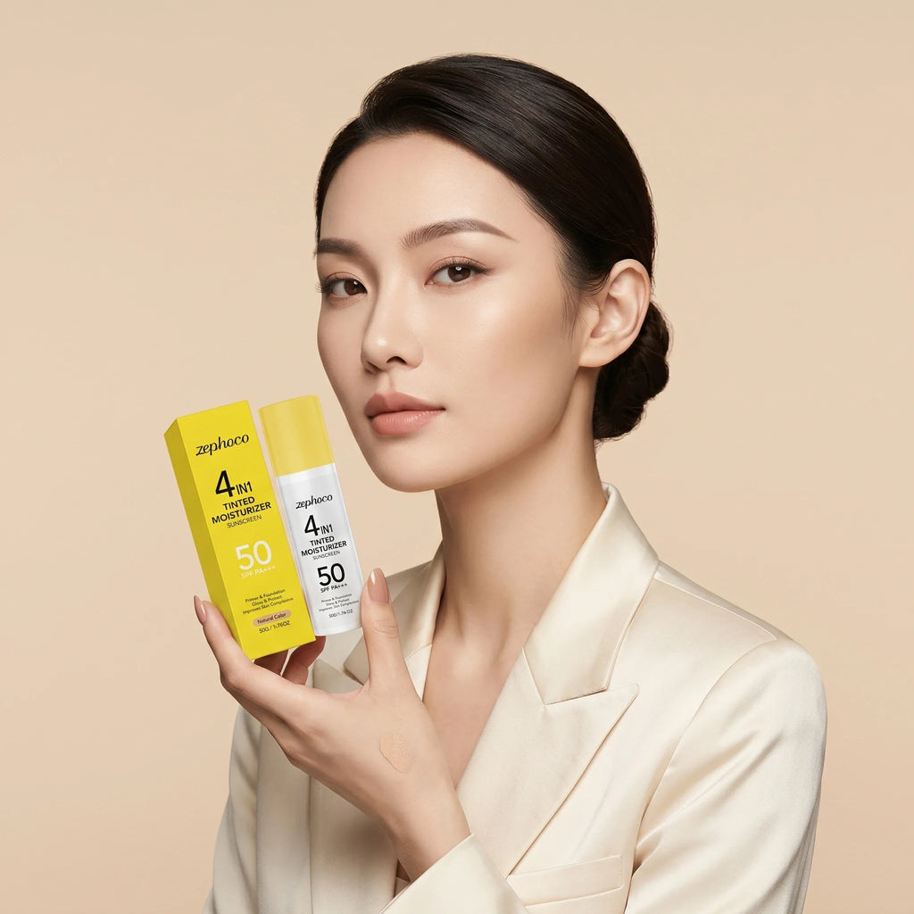 Zephoco Tinted Moisturizer SPF 50 – Even Skin Tone & UV Shield Tinted Moisturizer SPF Qme