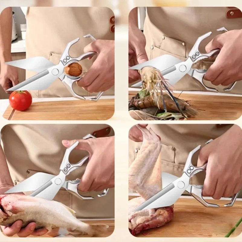 Heavy-Duty Stainless Steel Poultry Shears & Kitchen Scissors Kitchen Shears Qst
