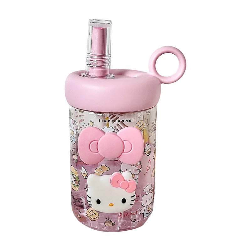 Hello Kitty Girls' Plastic Cup with Stylish Straw | 4 Colors Kids Straw Cup Qme