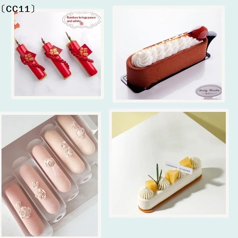 Silicone Eclair & Cream Puff Baking Mold – 6, 8 or 12 Cells Silicone Baking Mold Qme