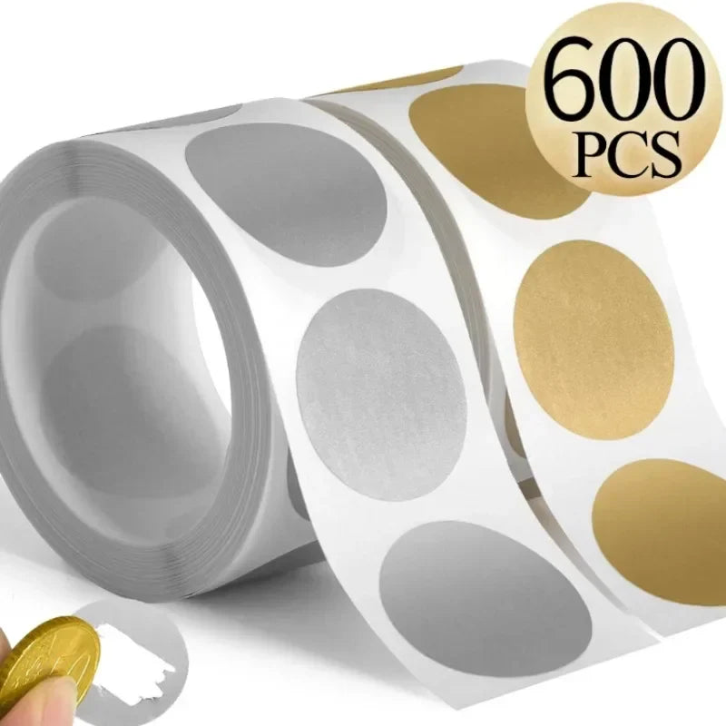 Round Scratch Off Stickers Gold Silver DIY Labels 300 Pcs Scratch Off Stickers Qme