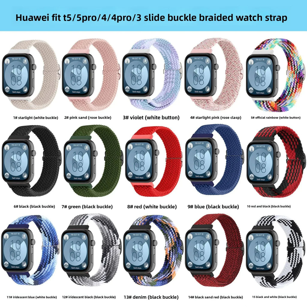 Adjustable Nylon Woven Watch Strap with Metal Buckle Watch Strap Qme