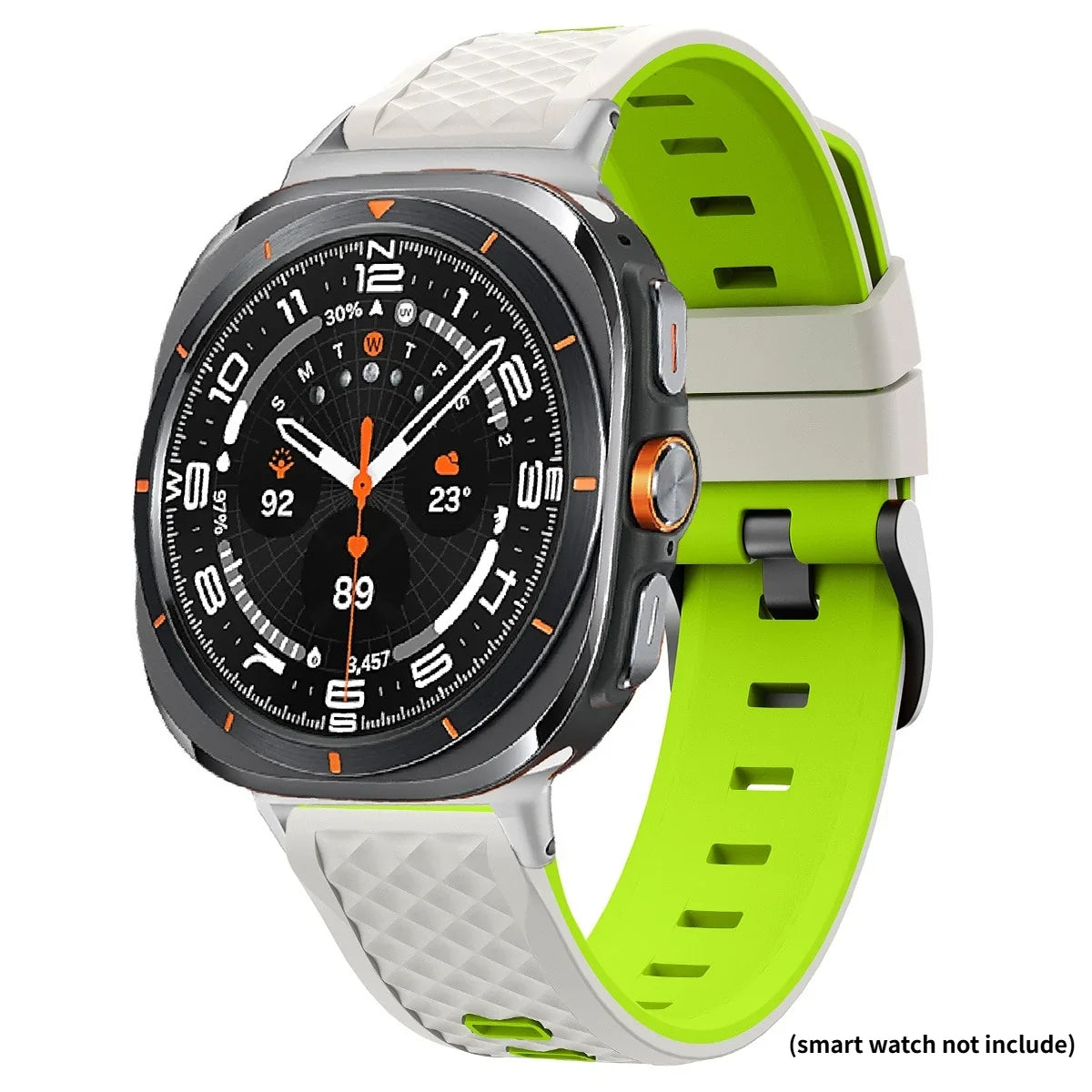 Silicone Sport Band for Samsung Galaxy Watch Ultra 2 – 10 Colors Silicone Watch Band Qme Star Green Watch9 Ultra 2(2026)