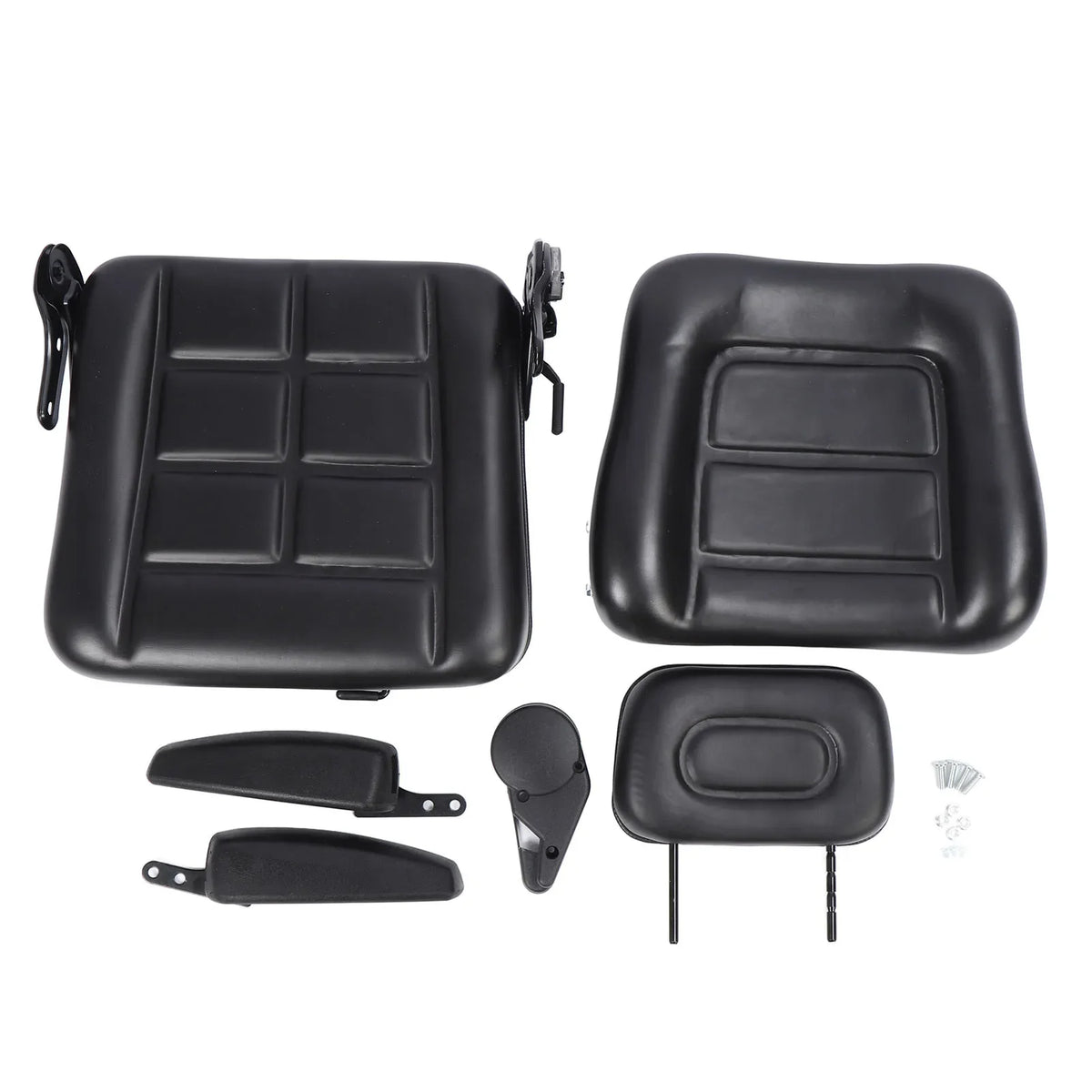 Ergonomic Forklift & Mower Seat | Slide Rail, PVC Leather Heavy Equipment Seat Qme With armrest