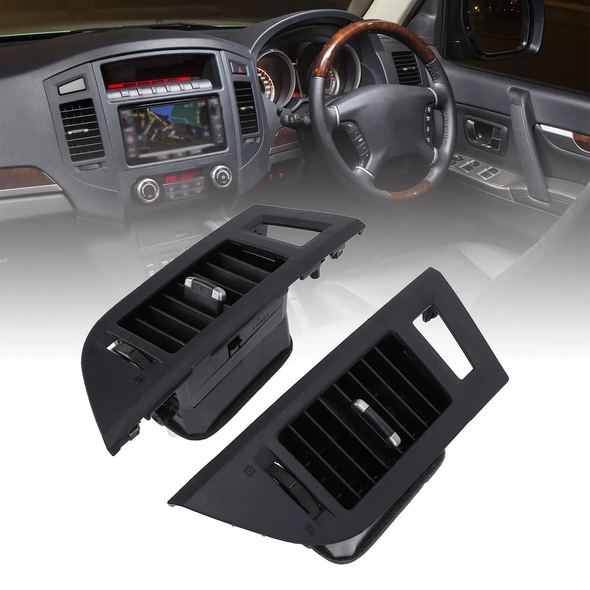Mitsubishi Pajero AC Vent Outlet Trim Panel Pair 2006–2021 AC Vent Trim Panel Qme
