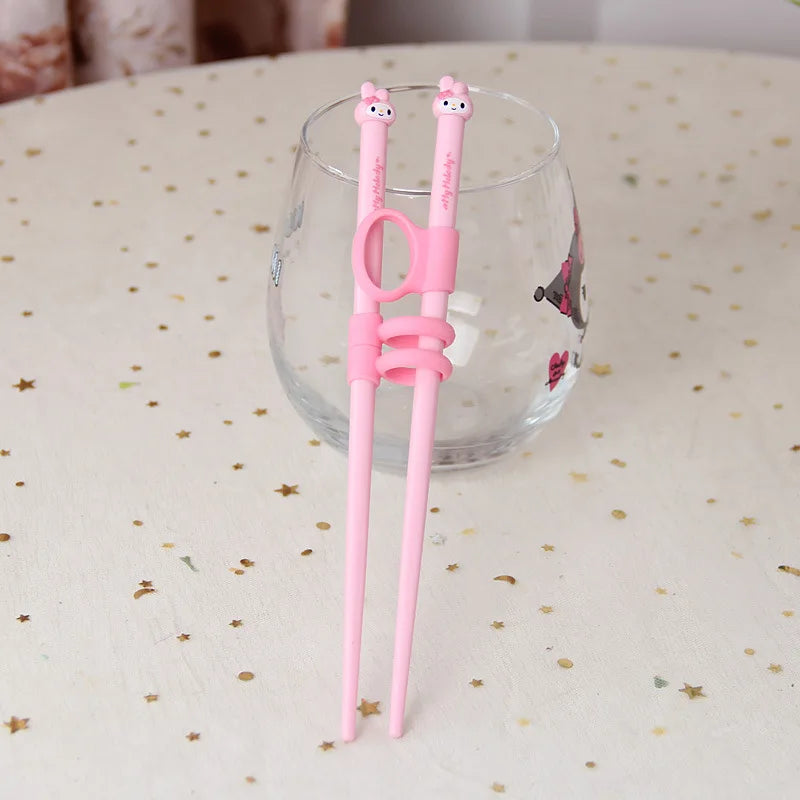 Hello Kitty Kuromi Finger-Loop Practice Chopsticks Food-Grade Practice Chopsticks Qme 2
