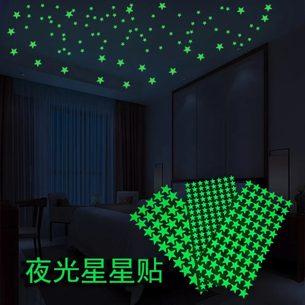 Glow in the Dark Wall Stickers – Kids Room Star & Dot Decals Glow Wall Decals Qme