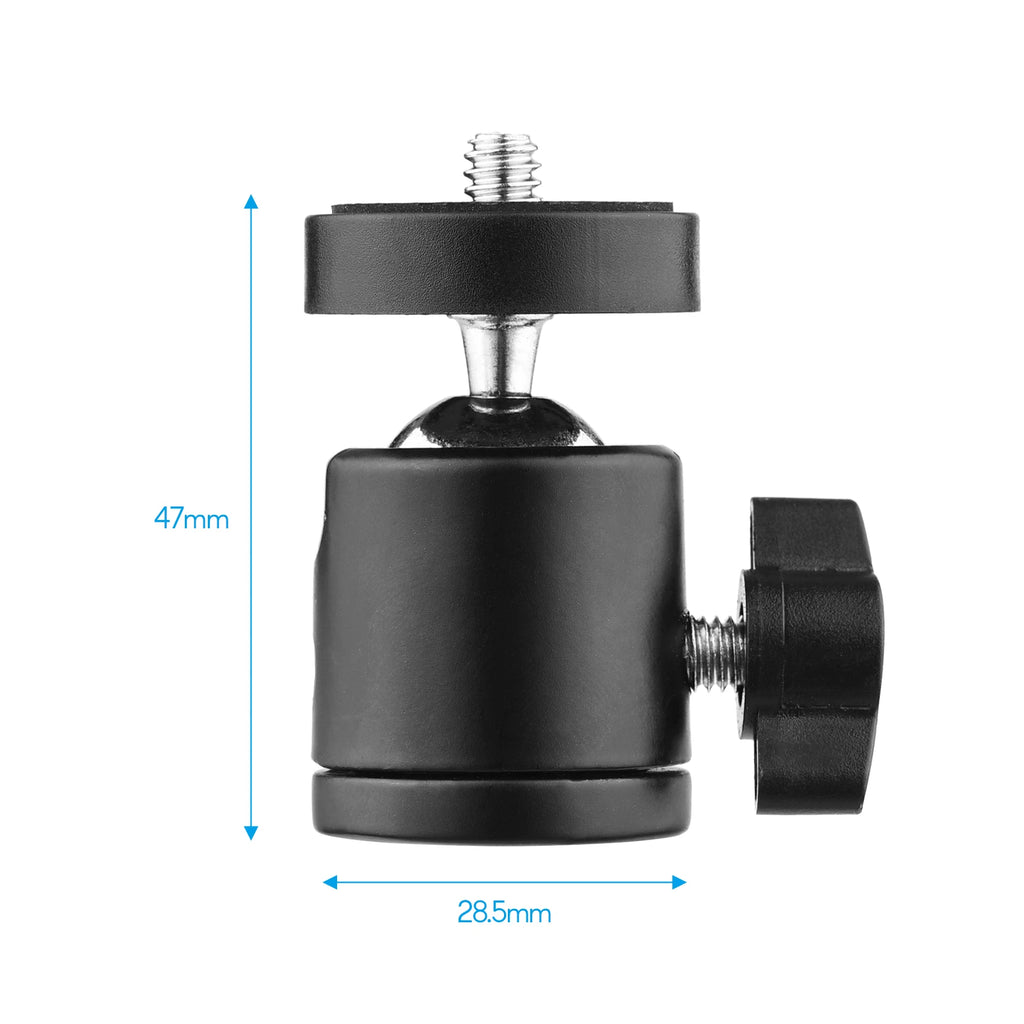Mini Swivel Ball Head Tripod Mount 360° Rotation 1/4" Screw Tripod Ball Head Qst