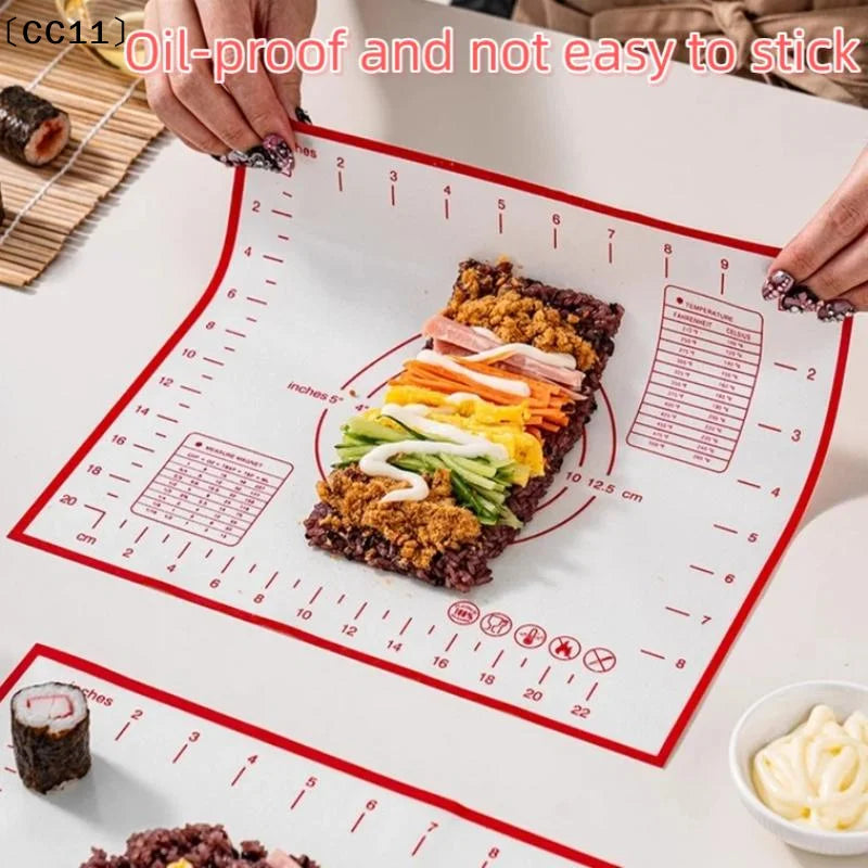 Silicone Baking Mat – Non-Stick Pastry Rolling & Kneading Pad Silicone Baking Mat Qme