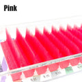 NATUHANA Colored Easy Fan Volume Lashes – L LU M Curl Easy Fan Lash Extensions Qme Pink Eyelashes C 0.10mm|8-14Mix - Individual